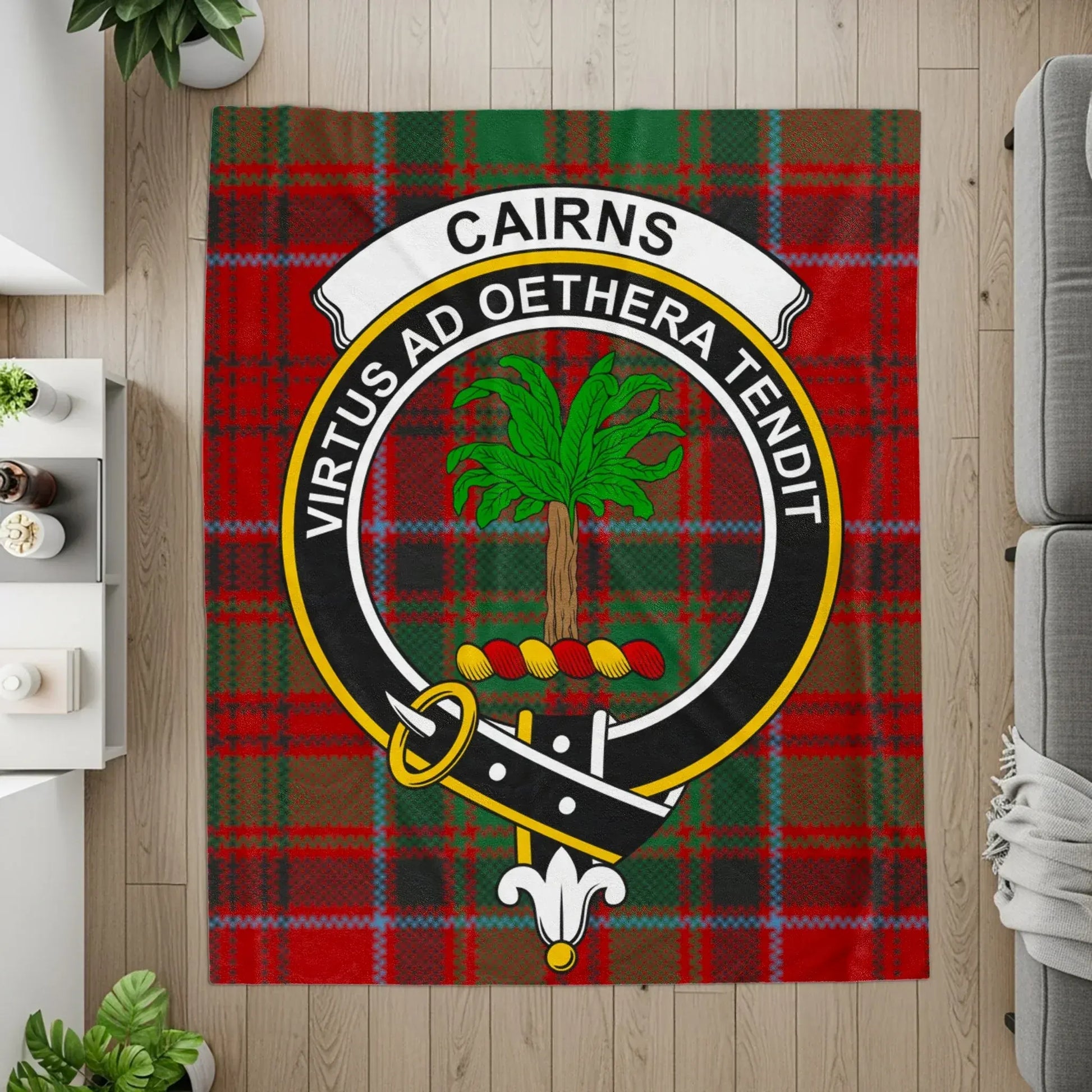 Scottish Clan Crest Banner Cairns Tartan product type