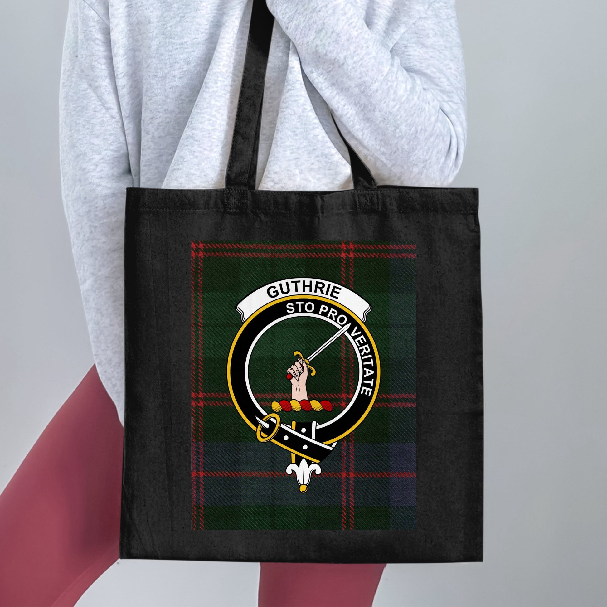 Guthrie Clan Sto Pro Veritate Scottish Tartan Tote Bag - Living Stone Gifts