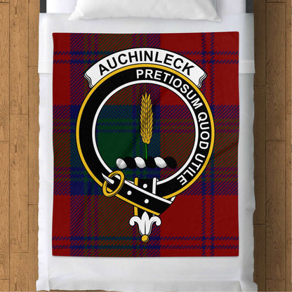 Auchinleck Scottish Tartan Crest Throw Blanket - Living Stone Gifts