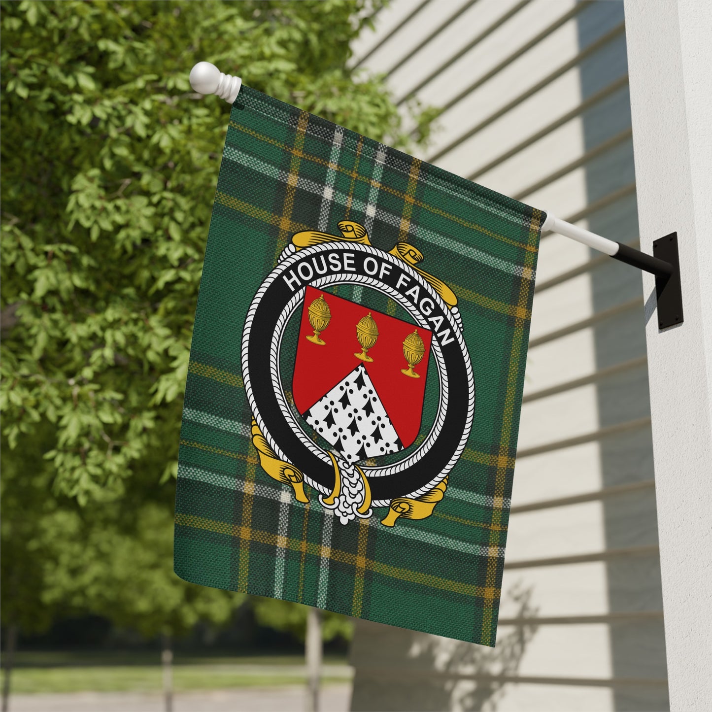 House of Fagan Crest Plaid Flag House Banner