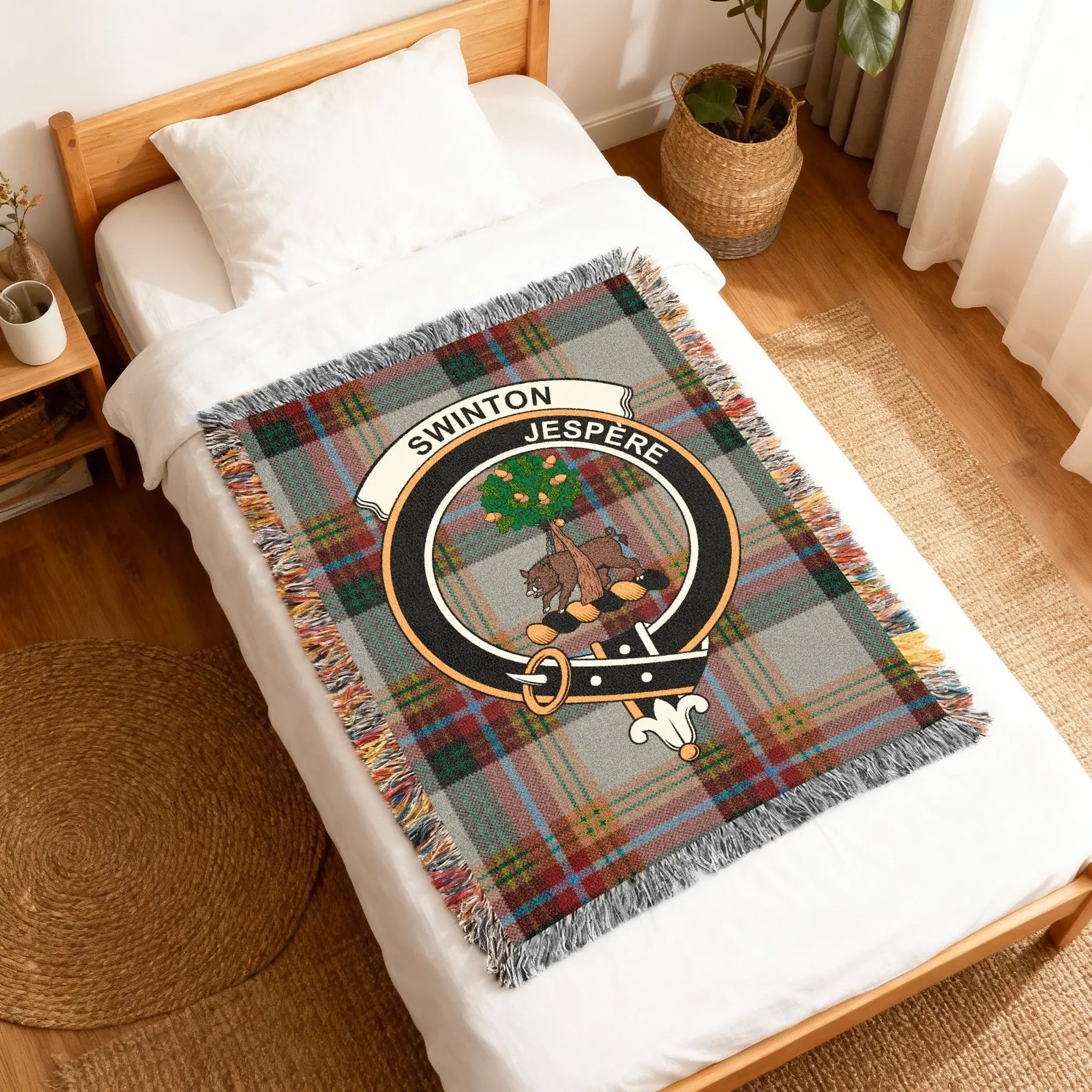 Swinton Jespere Crest Plaid Blanket Textile Decor
