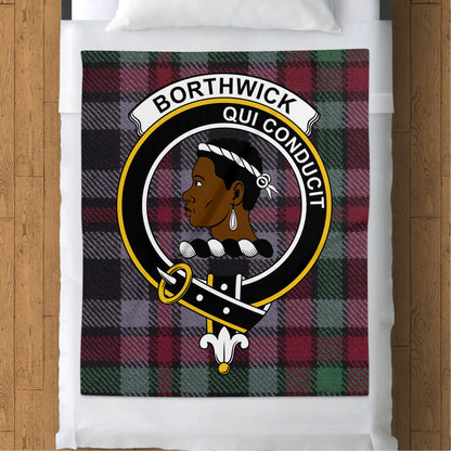 Borthwick Clan Crest Scottish Tartan Throw Blanket - Living Stone Gifts