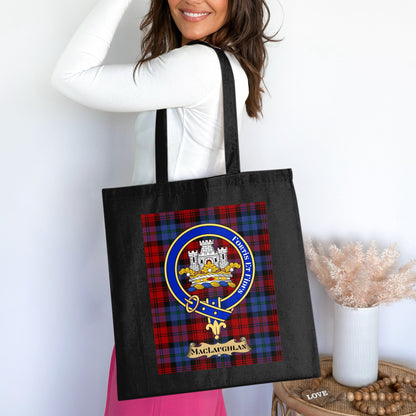 Clan MacLaughlan Scottish Crest Tartan Tote Bag - Living Stone Gifts