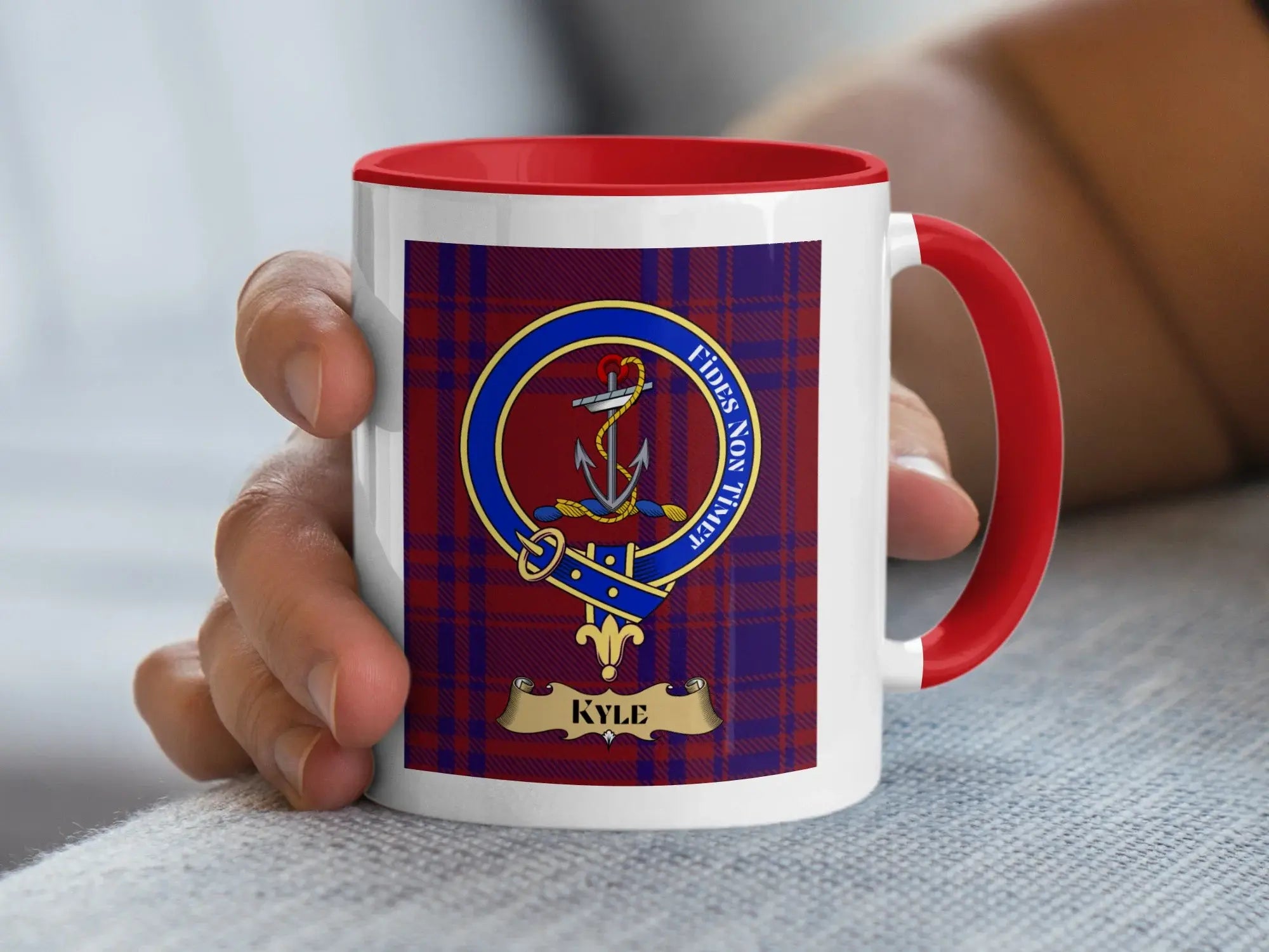 Kyle family crest ceramic mug for everyday coffee and tea
