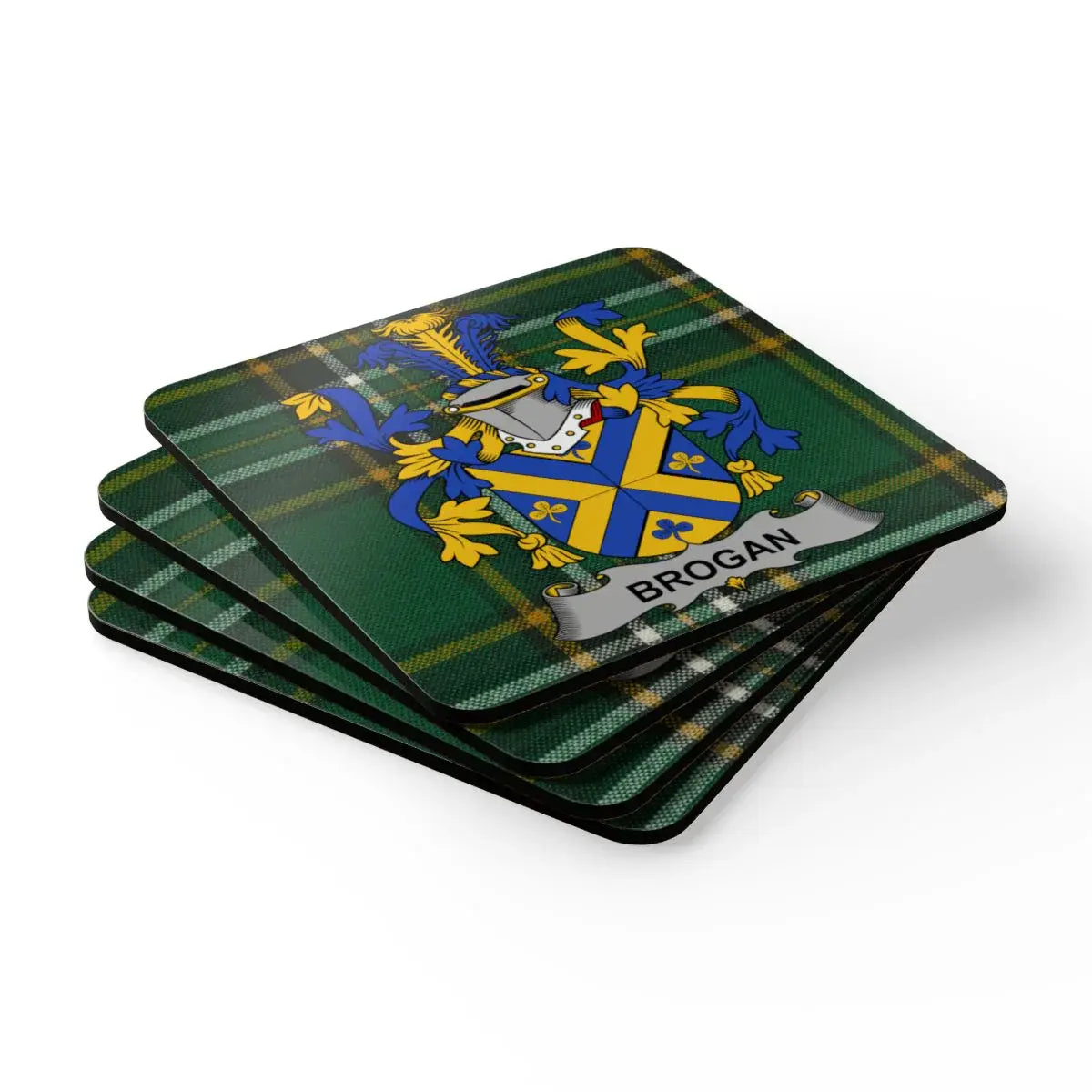Brogan Plaid Family Crest Square Coasters product
