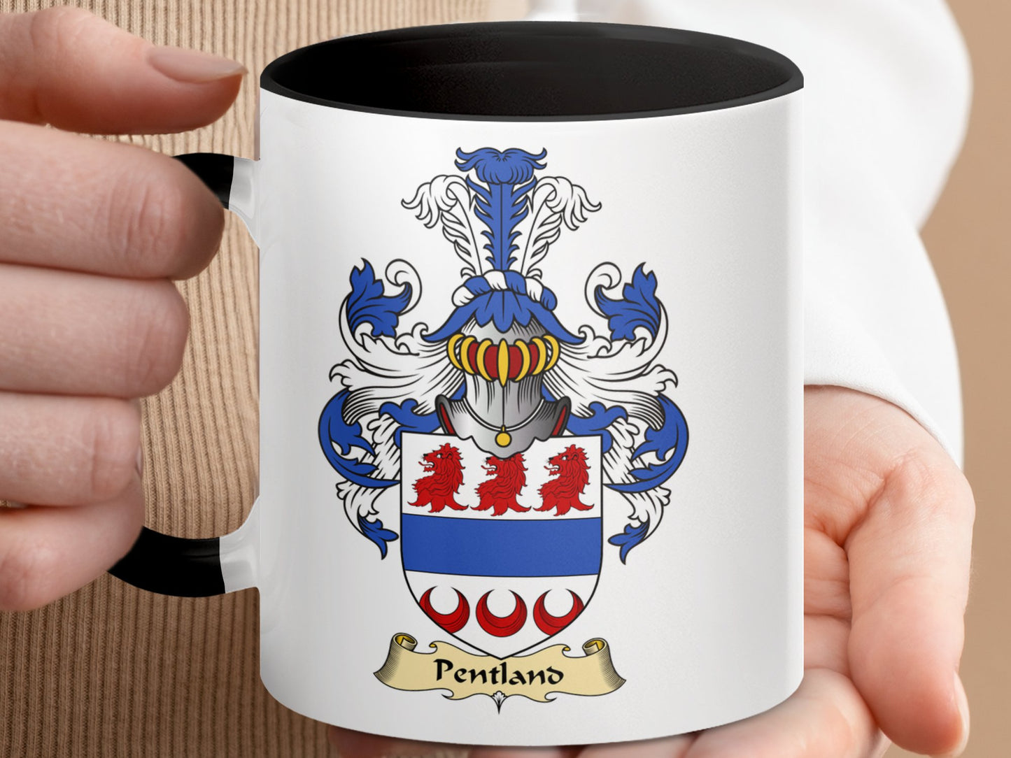 Scottish Clan Pentland Coat of Arms Family Crest Mug - Living Stone Gifts