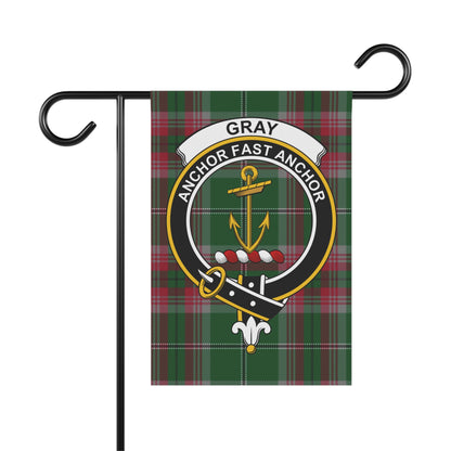 Gray Clan Scottish Tartan Crest Garden Flag