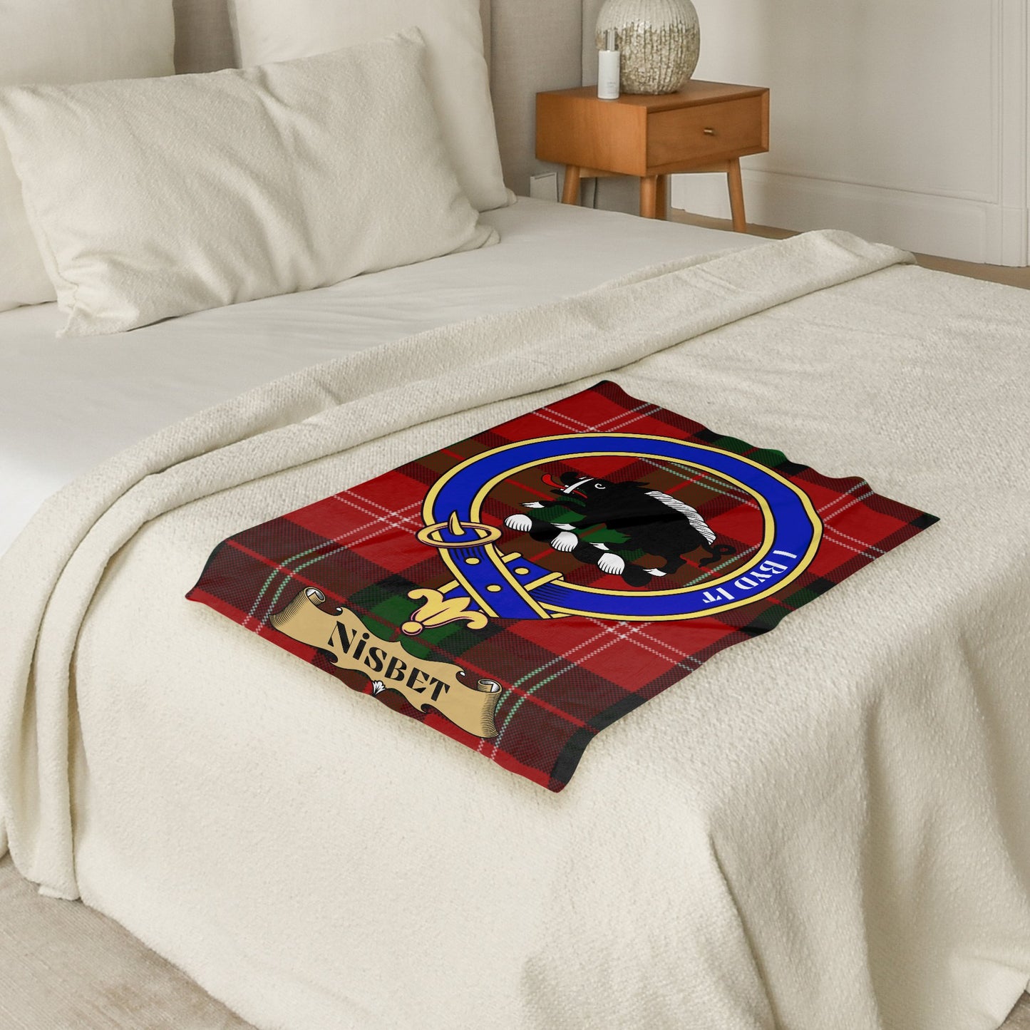 Scottish Clan Nisbet Tartan Throw Blanket - Living Stone Gifts