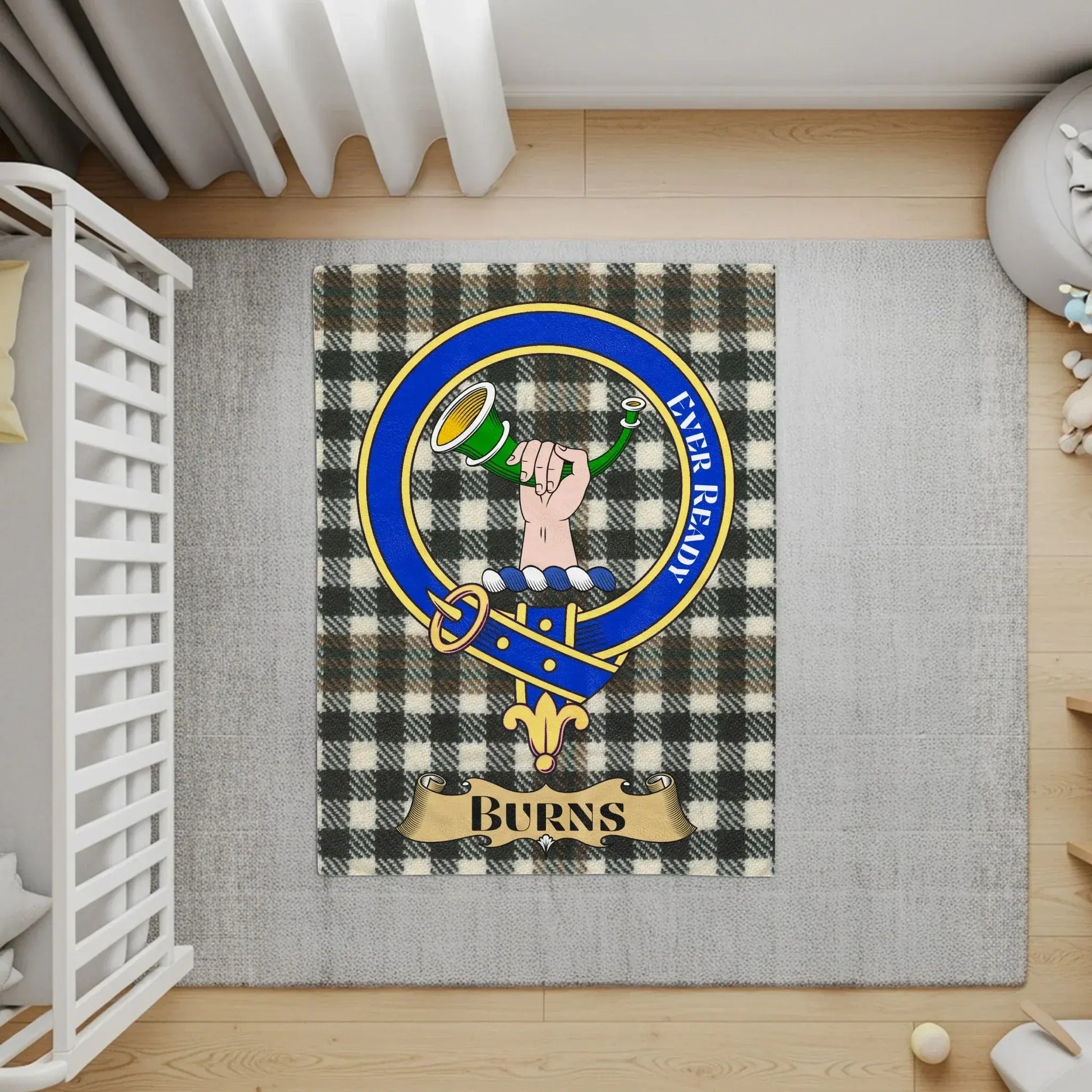 Burns Ever Ready Family Emblem Tartan Pattern Rug product