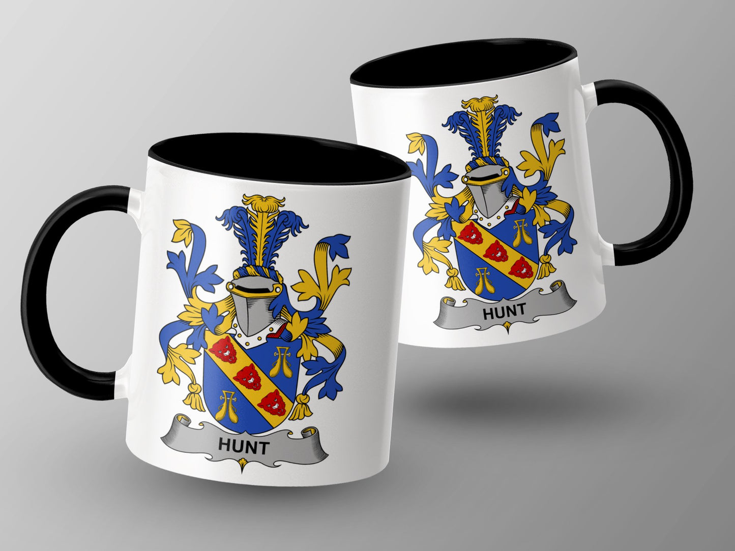 Hunt Family Coat of Arms Irish Surname Heritage Mug - Living Stone Gifts