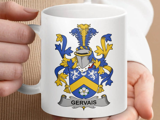 Gervais Surname Irish Family Crest Mug - Celtic Ancestry Gifts