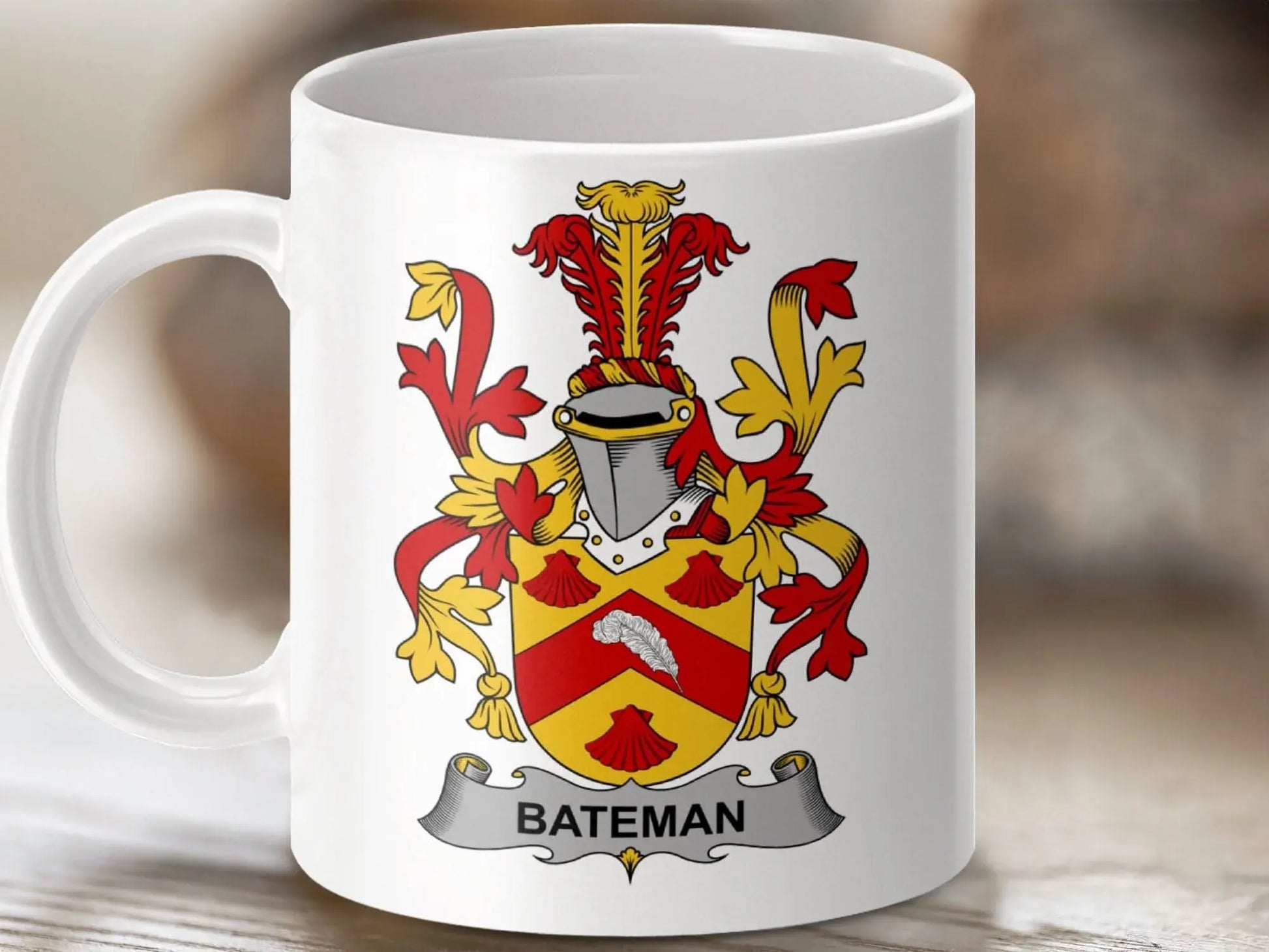 Bateman Irish Surname Family Crest Graphic Art Mug - Celtic Ancestry Gifts