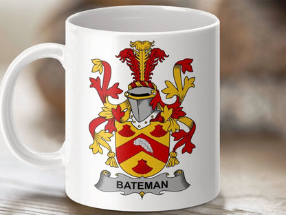 Bateman Irish Surname Family Crest Graphic Art Mug - Celtic Ancestry Gifts