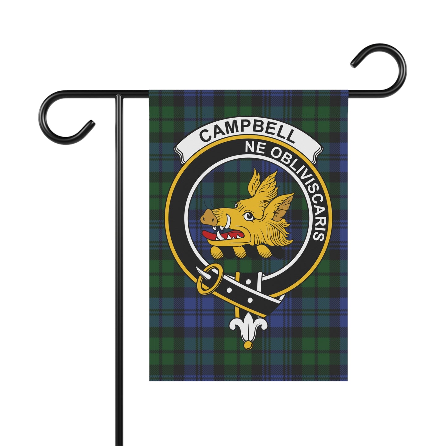 Clan Campbell Tartan Crest Garden Flag