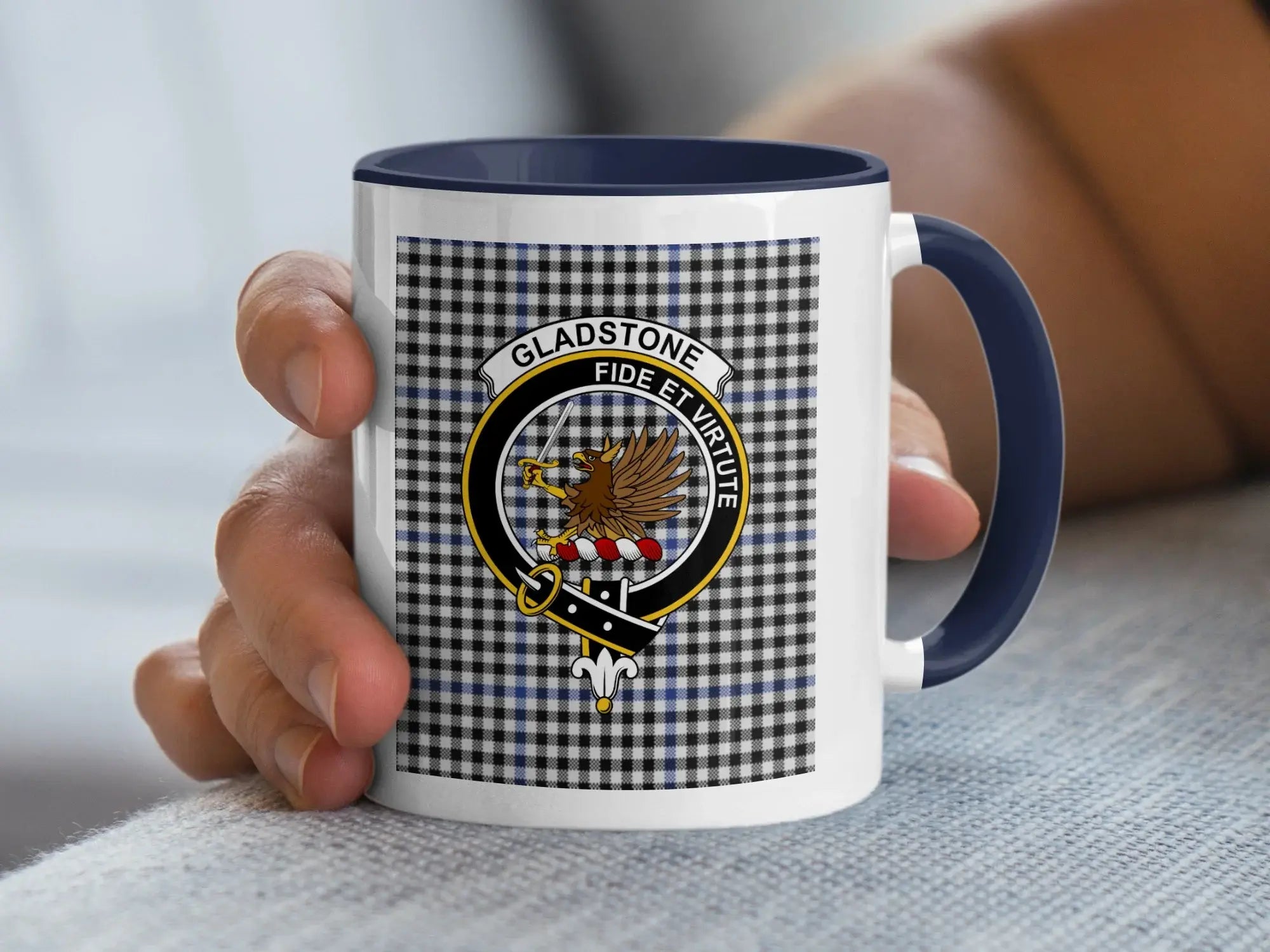 Gladstone Clan Crest Fide Et Virtute Mug Perfect Gift Idea