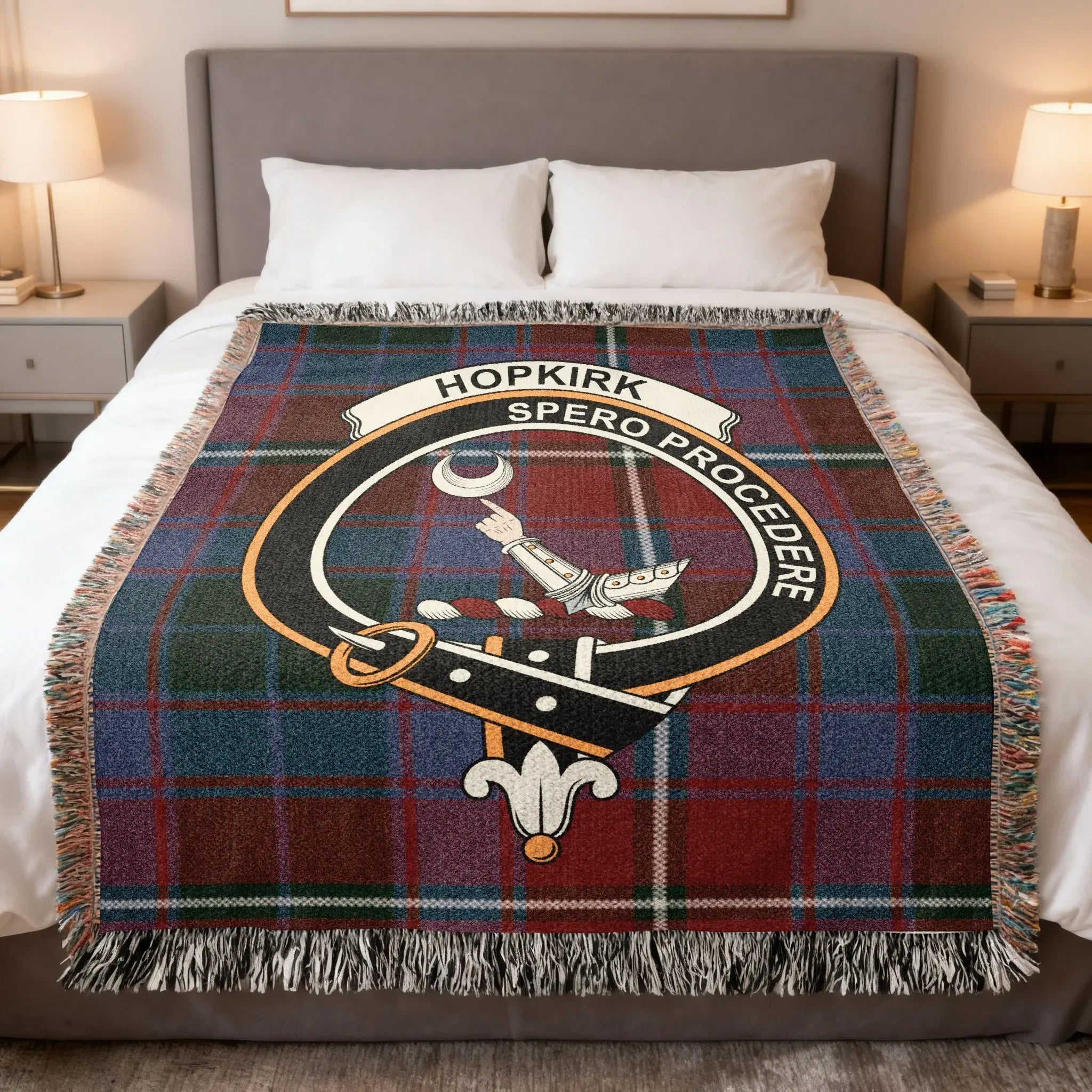 Hopkirk Spero Procedere Crest Tartan Blanket