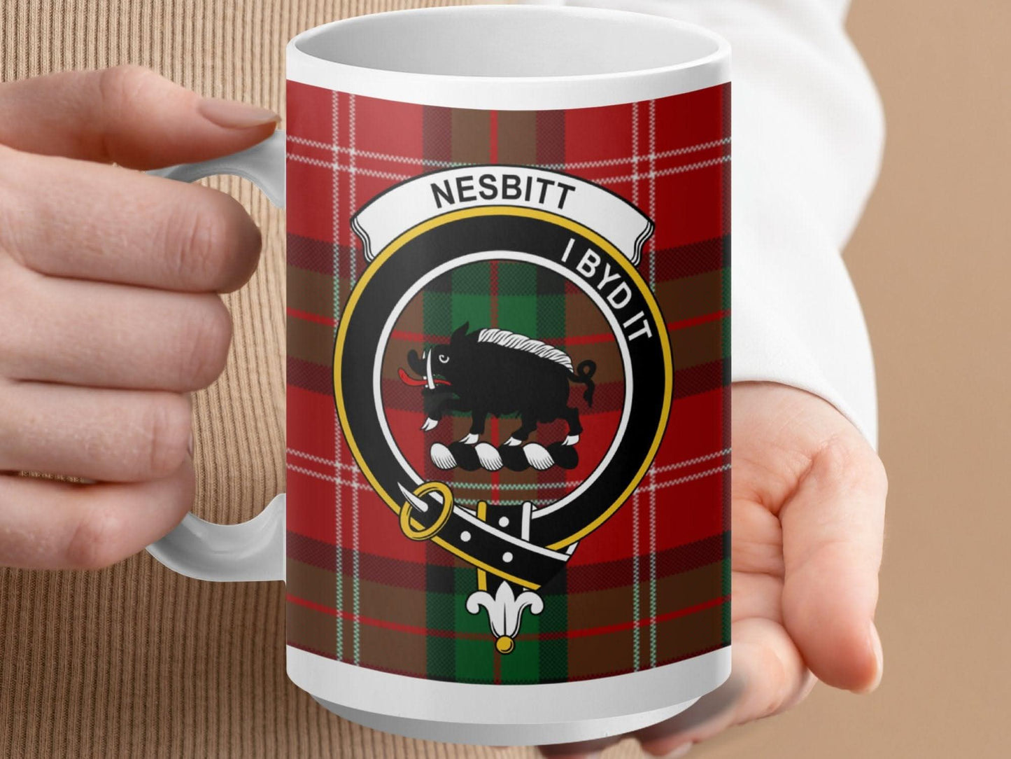 Clan Nesbitt Tartan Crest Design Coffee Mug product