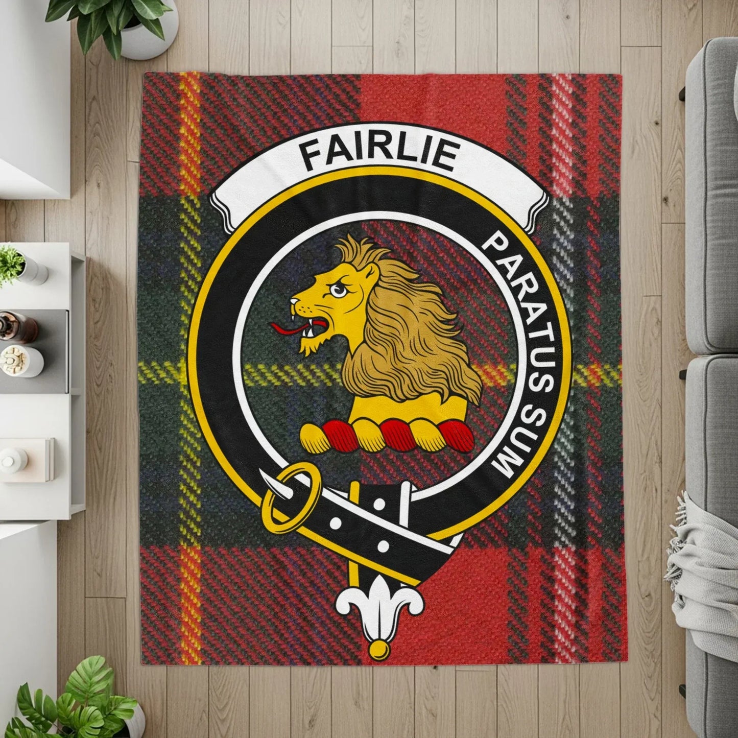 Fairlie Paratussum Clan Tartan Lion Emblem Product