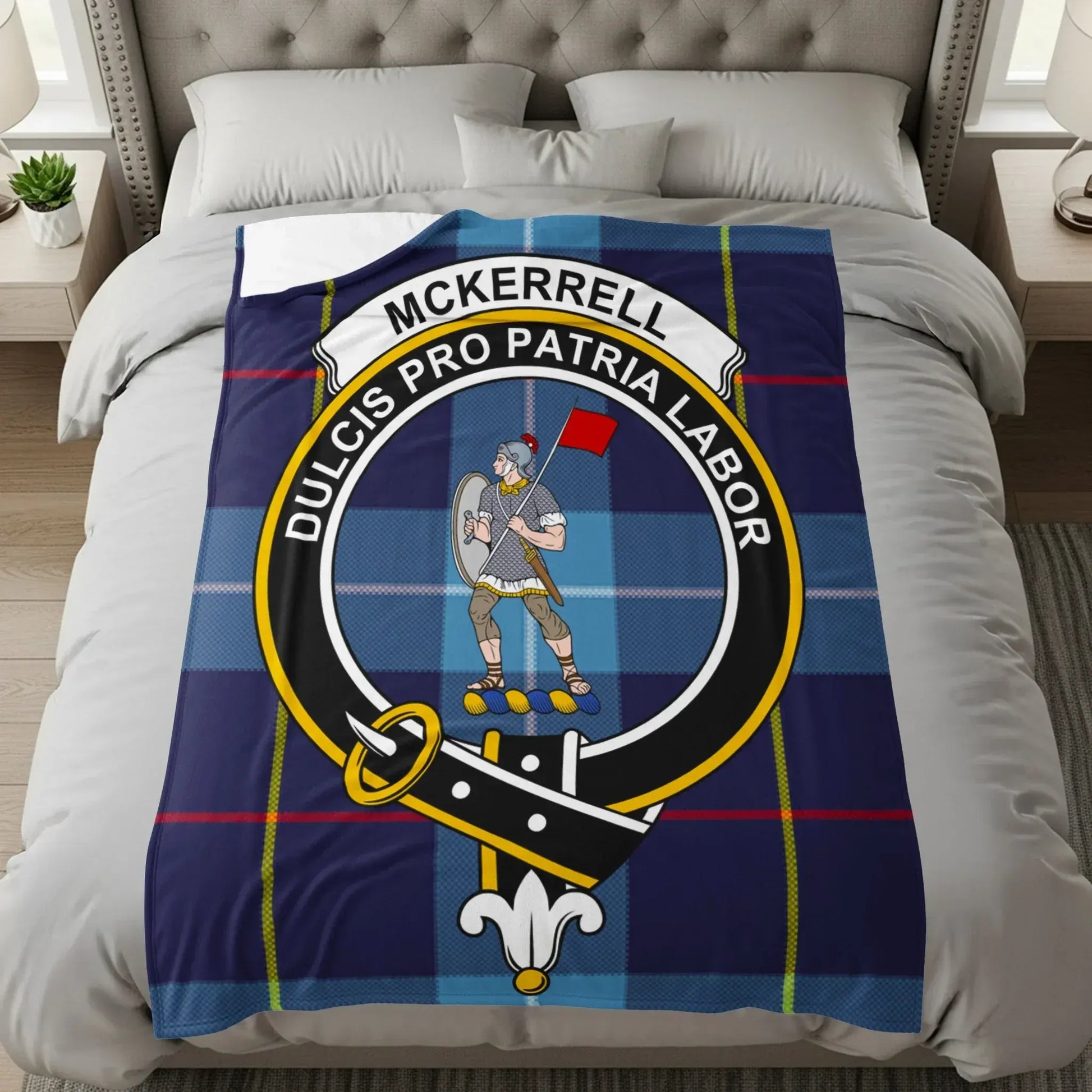 Clan McKerrell Crest Tartan Design Bedding Blanket product