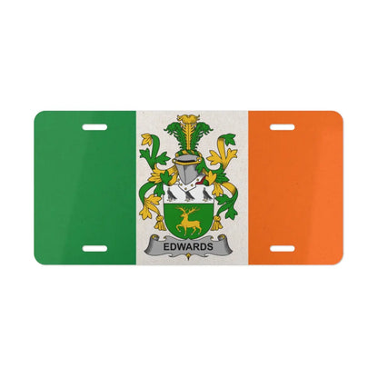 Edwards Family Crest with Ireland Flag License Plate product