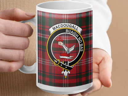 Traditional Scottish MacDougall Clan Crest Plaid Design Mug - Living Stone Gifts