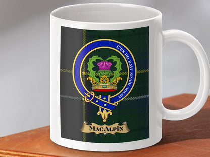 Scottish Tartan MacAlpin Clan Crest Emblem Mug product