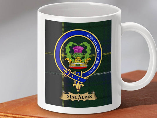 Scottish Tartan MacAlpin Clan Crest Emblem Mug product
