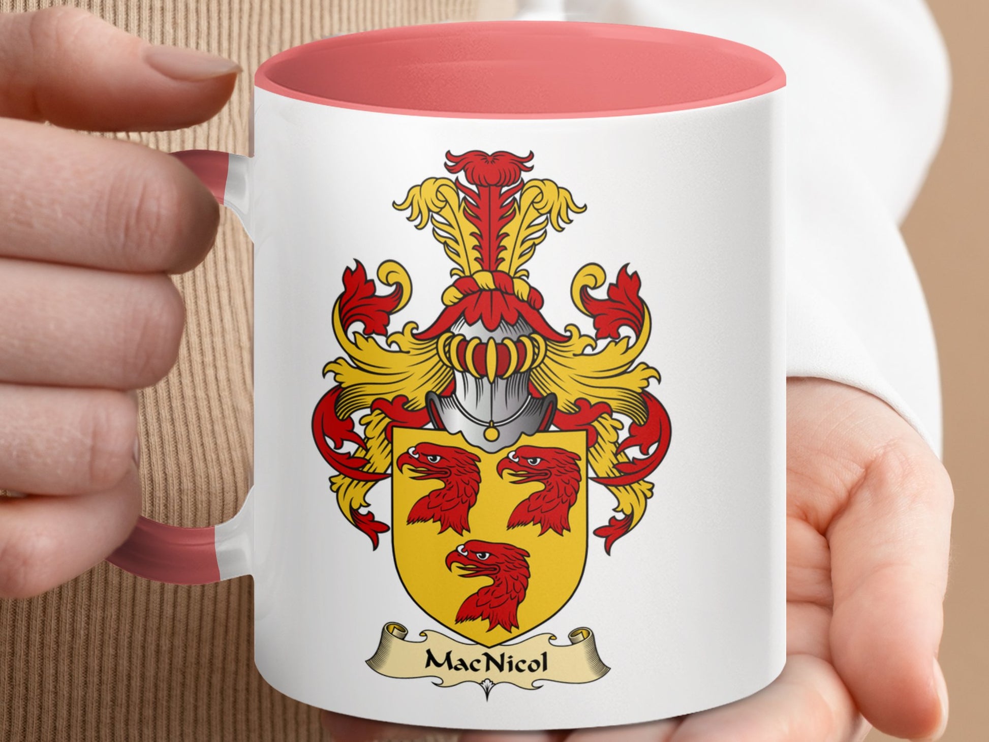 MacNicol Scottish Family Crest Coat of Arms Mug - Living Stone Gifts