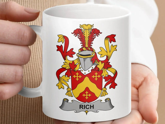 Rich Surname Family Crest Mug - Celtic Ancestry Gifts