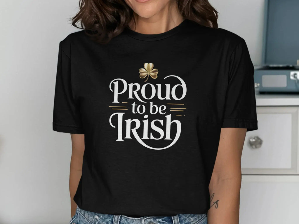 Proud to Be Irish Shamrock Graphic Tee Shirt