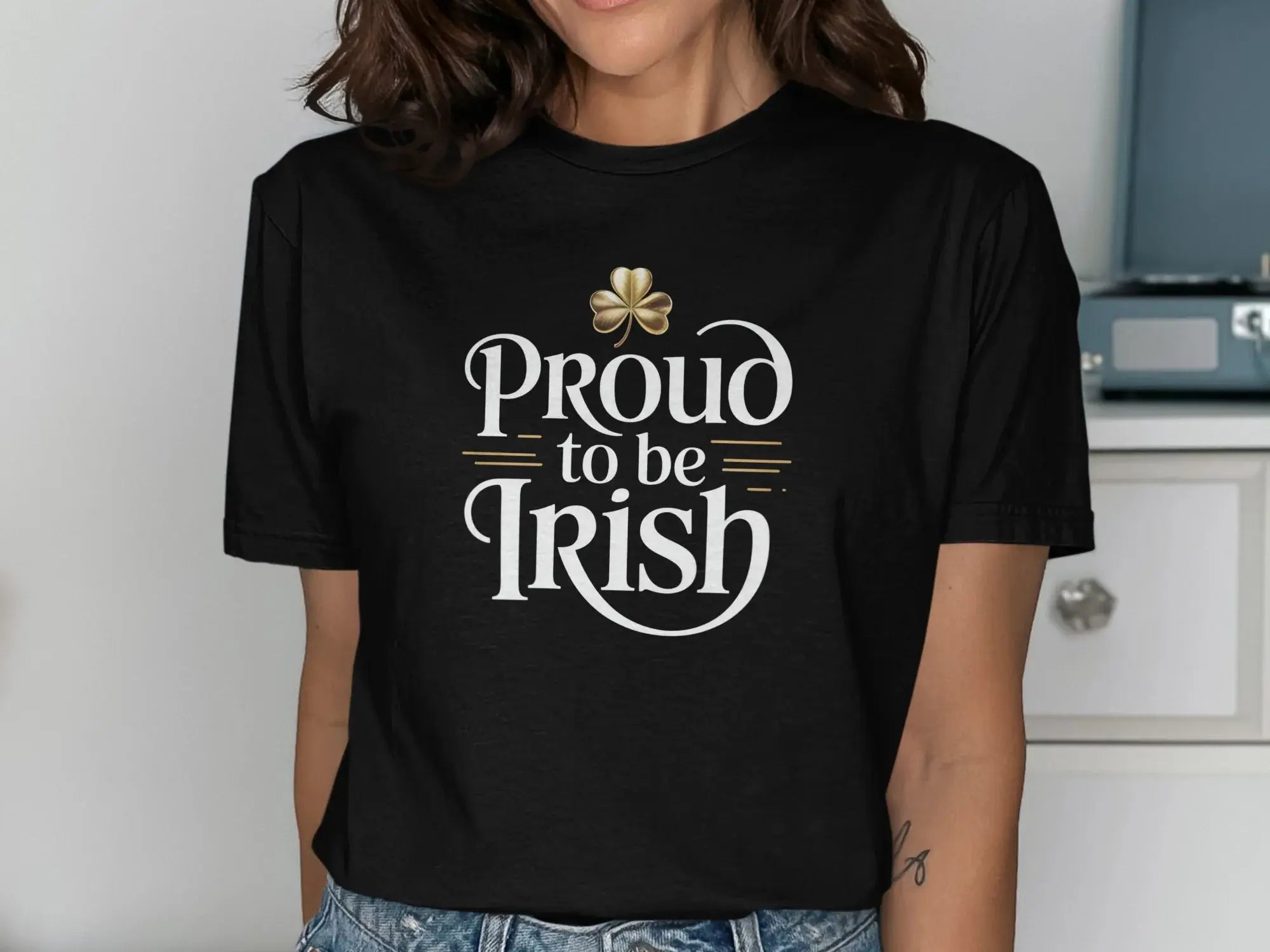 Proud to Be Irish Shamrock Graphic Tee Shirt