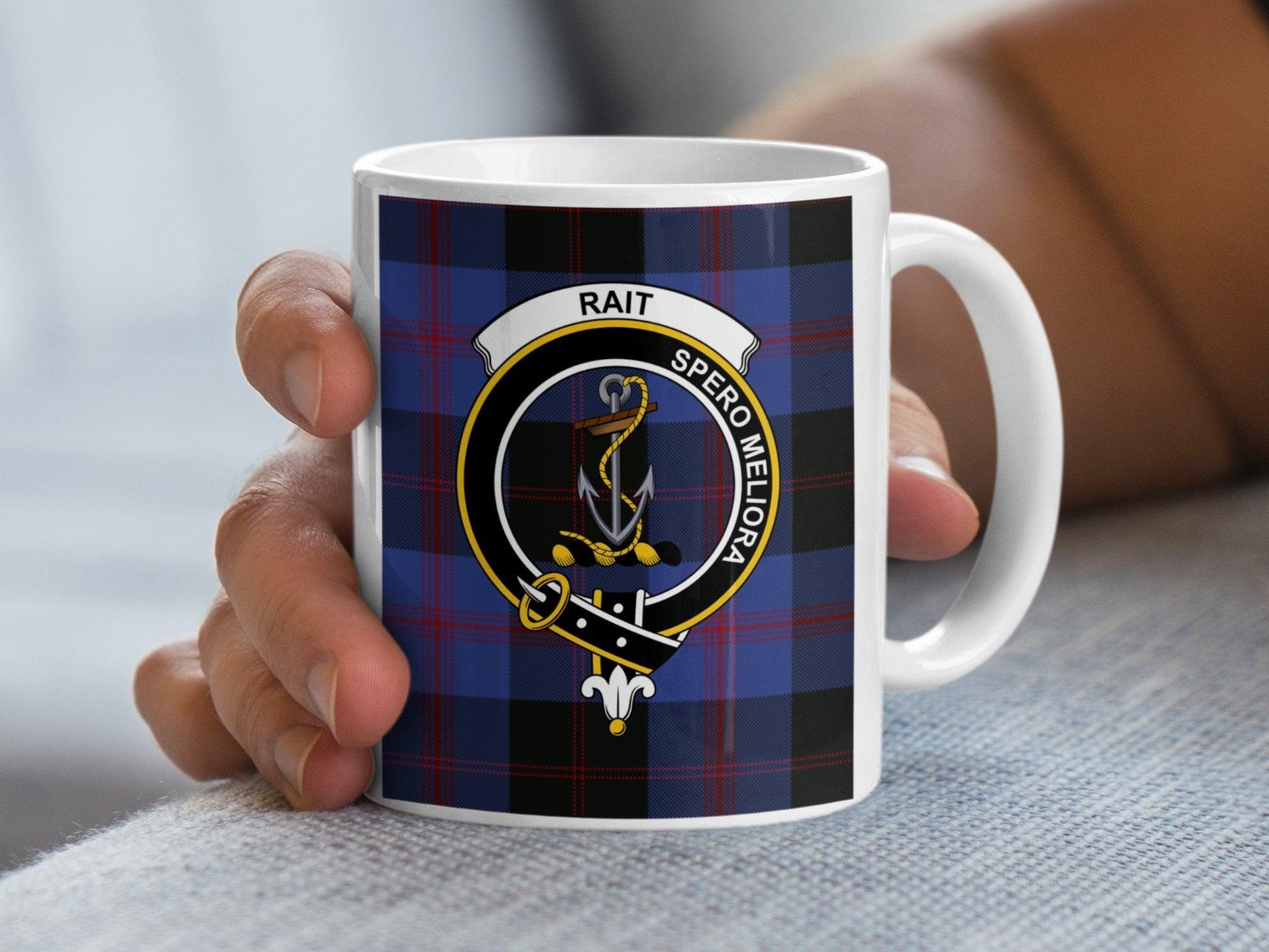 Rait Clan Crest Tartan Heritage Scottish Mug - Living Stone Gifts