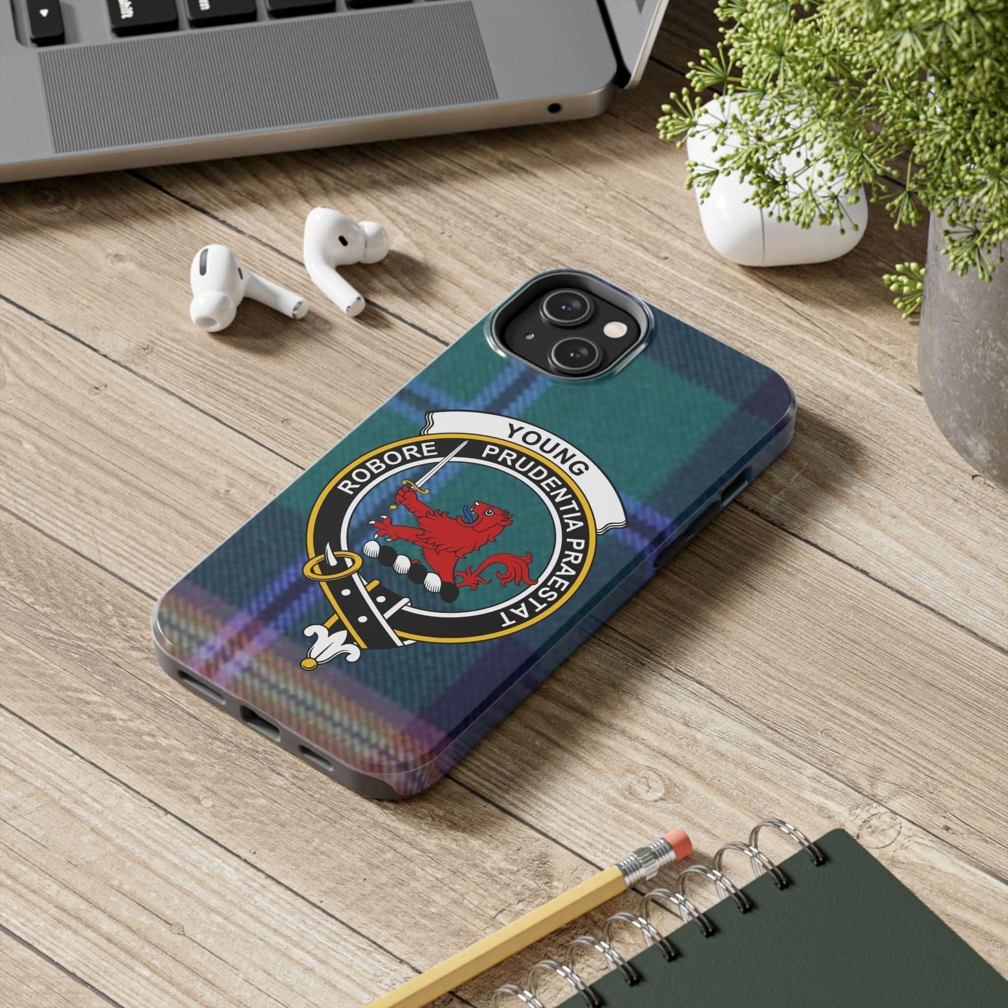 Young Scottish Tartan Crest Cell Phone Case - Celtic Ancestry Gifts