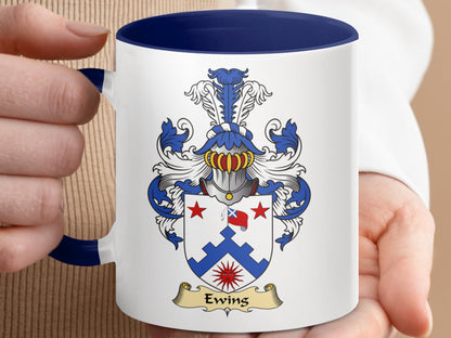 Clan Ewings Scottish Coat of Arms Accent Mug - Living Stone Gifts