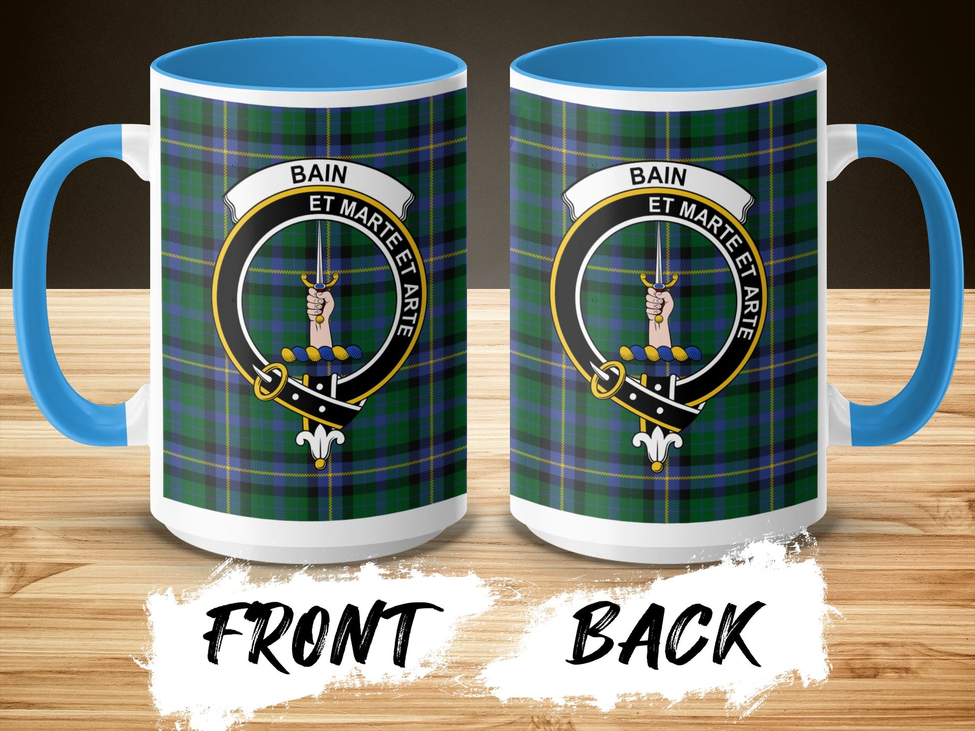 Scottish Clan Bain Et Marte Et Arte Crest Mug - Living Stone Gifts