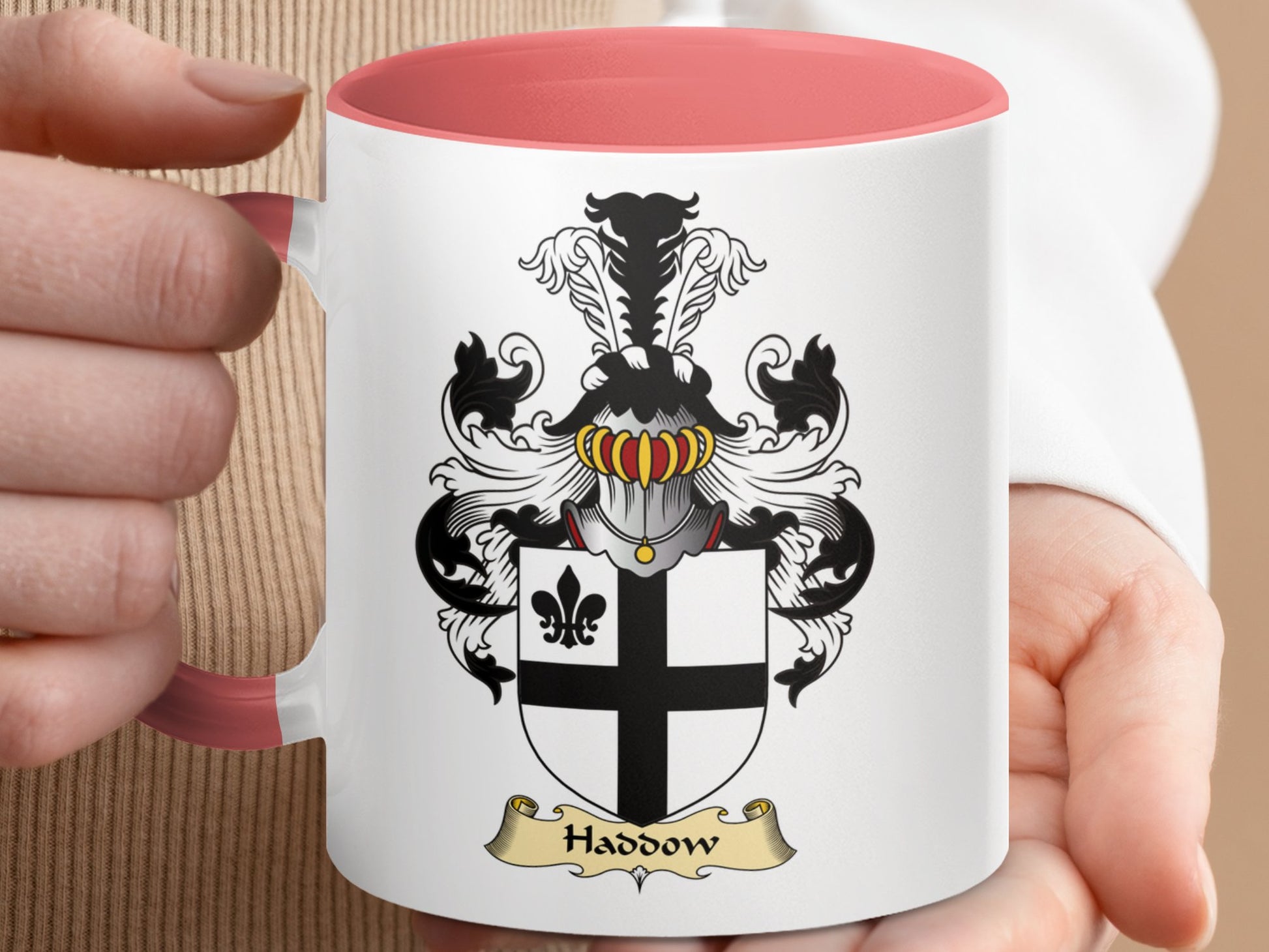 Haddow Scottish Clan Coat of Arms Accent Mug - Living Stone Gifts