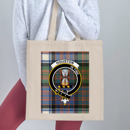 Clan Houston Scottish Crest Tartan Tote Bag - Living Stone Gifts