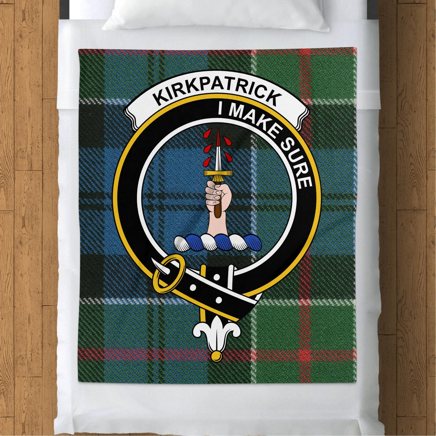 Kirkpatrick Crest I Make Sure Scottish Clan Blanket - Living Stone Gifts