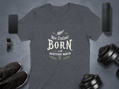 New Zealand Born with Scottish Roots T-Shirt - Living Stone Gifts