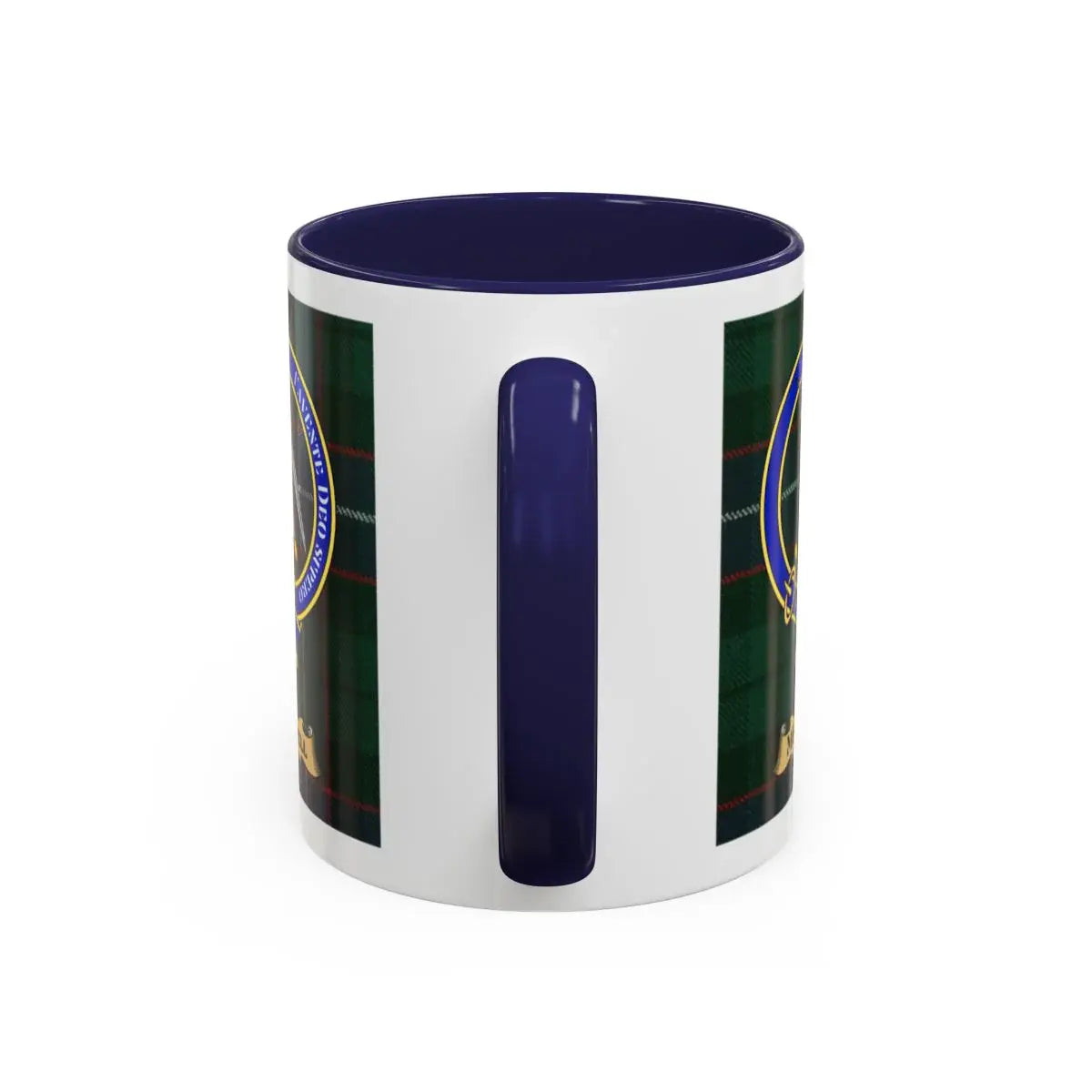Mitchell clan crest mug shown in 11 oz and 15 oz sizes