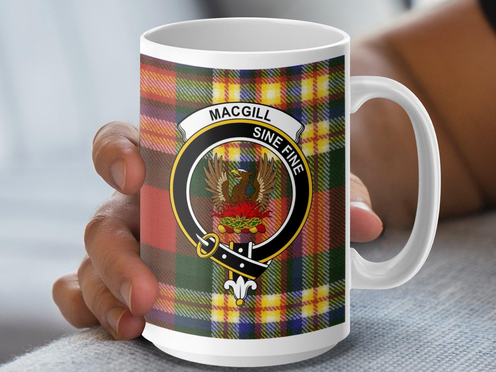 Bright Macgill Crest Tartan Plaid Scottish Clan Mug - Living Stone Gifts