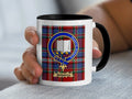 Spreull tartan mug with a coloured accent handle and interior