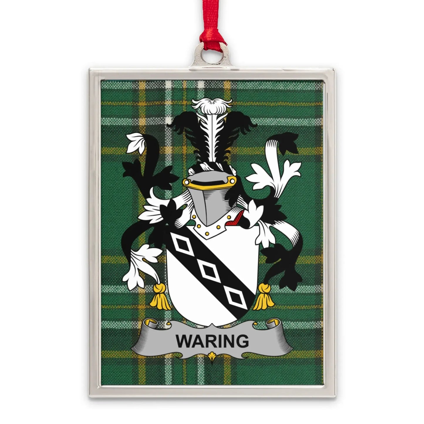 Waring Family Crest Plaid Pattern Hanging Ornament product type
