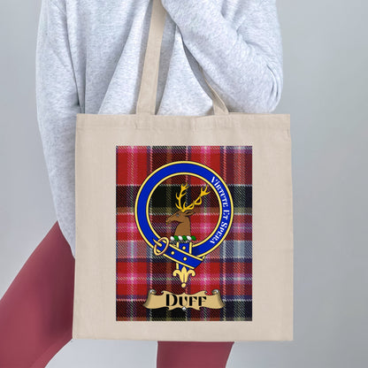 Duff Clan Scottish Tartan Badge Duff Tote Bag - Living Stone Gifts