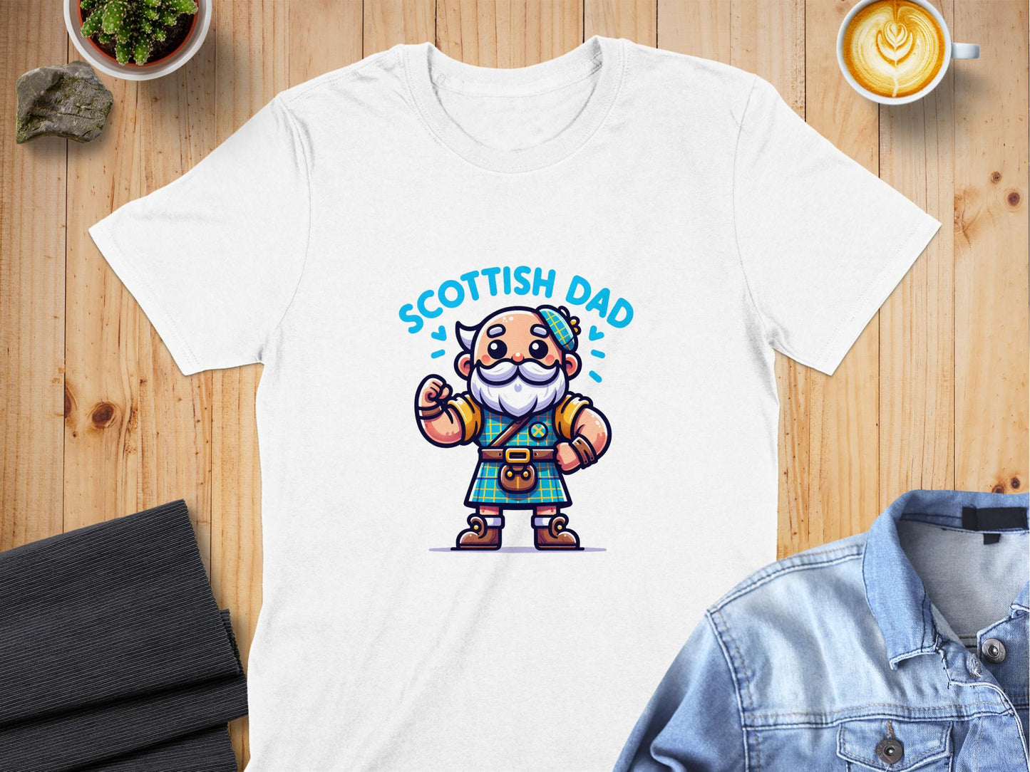 Scottish Dad Strong and Proud Illustration T-Shirt - Living Stone Gifts