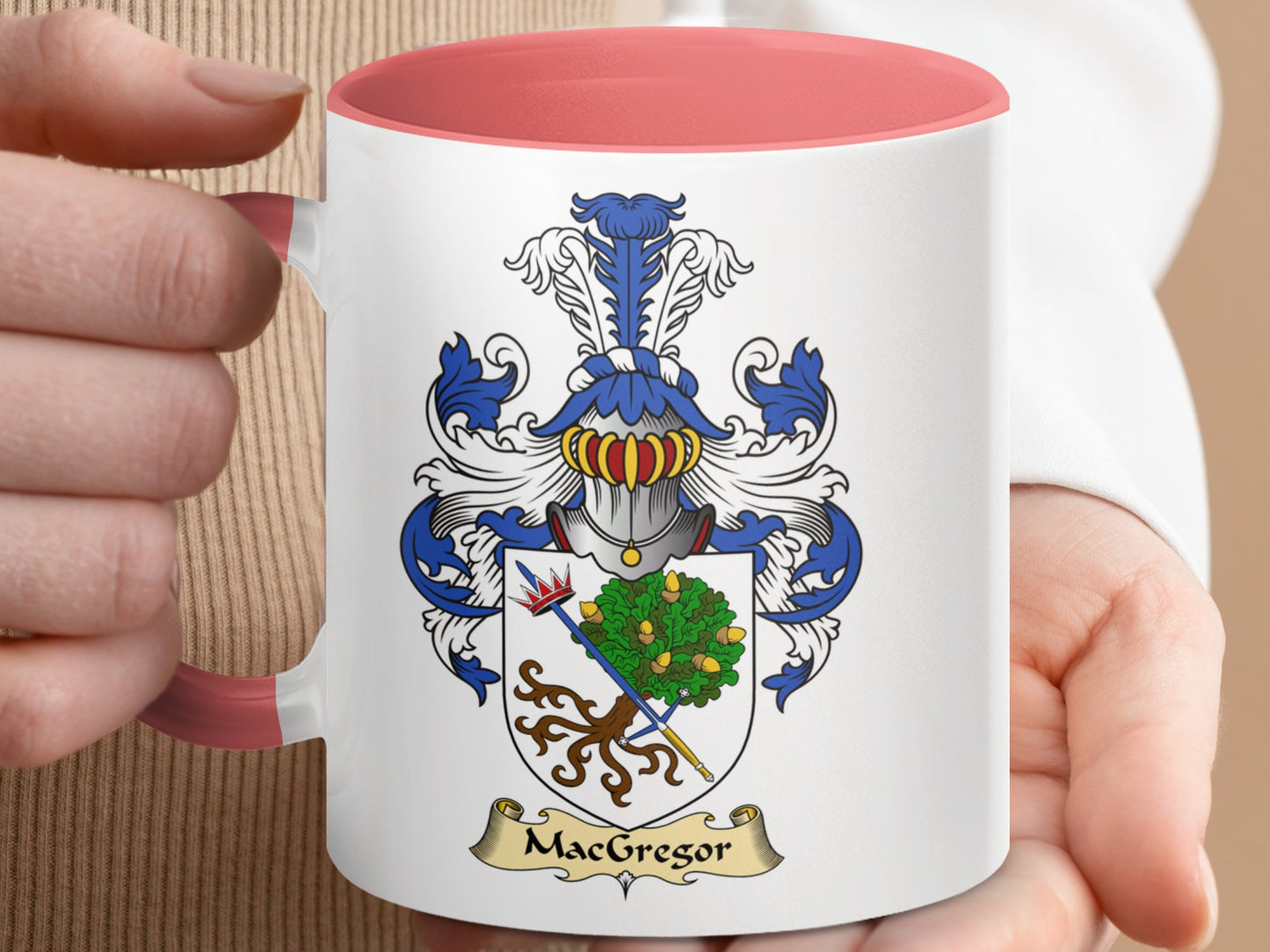 MacGregor Family Crest Coat of Arms Accent Coffee Mug - Living Stone Gifts