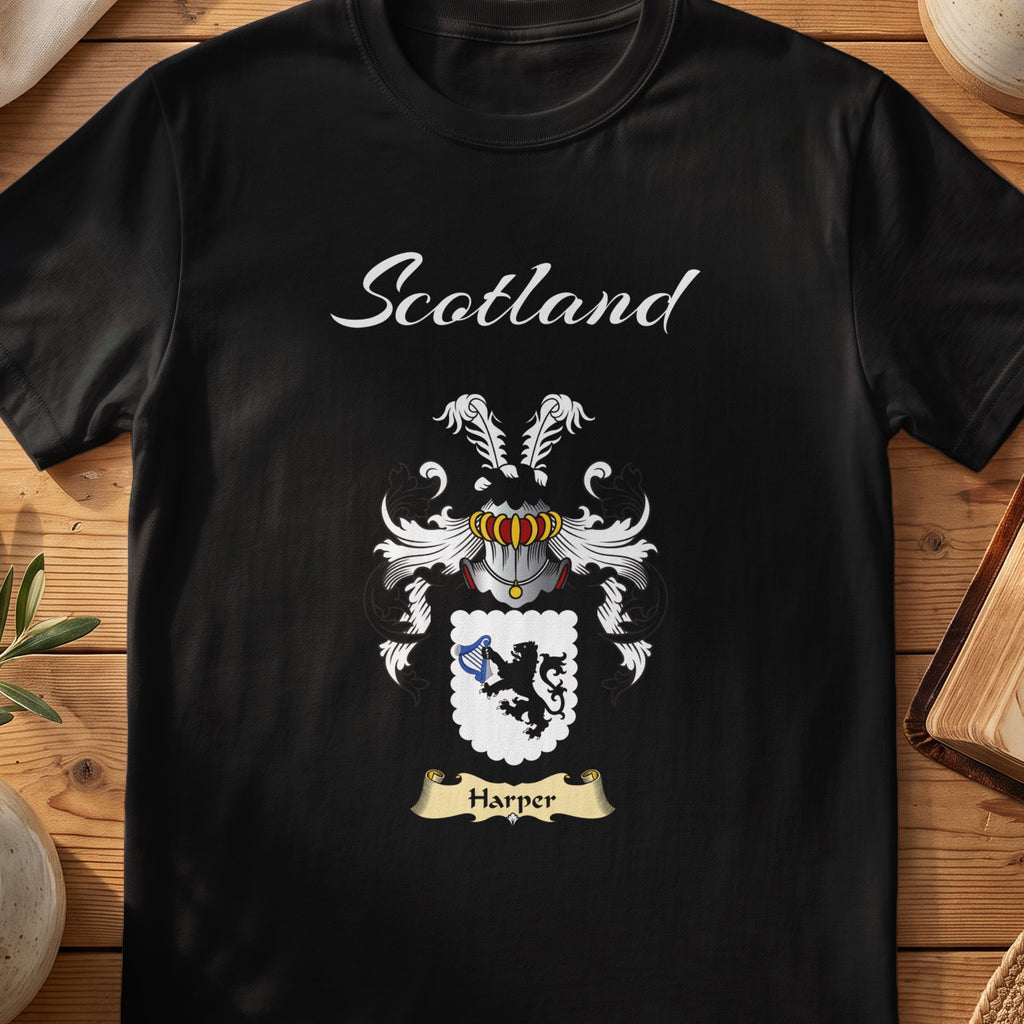 Harper Scottish family shield T-shirt in Black