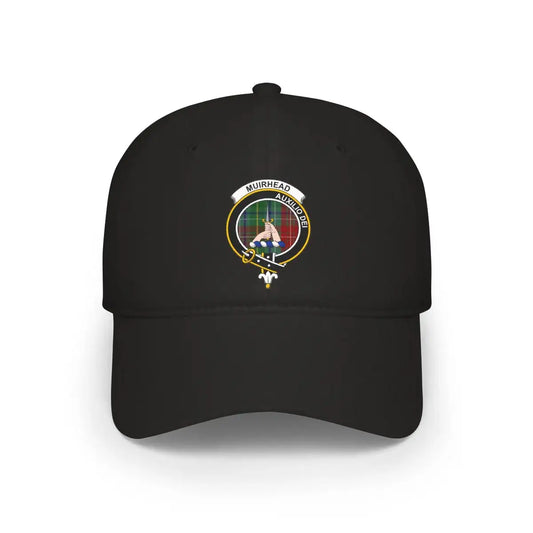 Muirhead Auxilio Dei Black Cap with Tartan Crest Hat