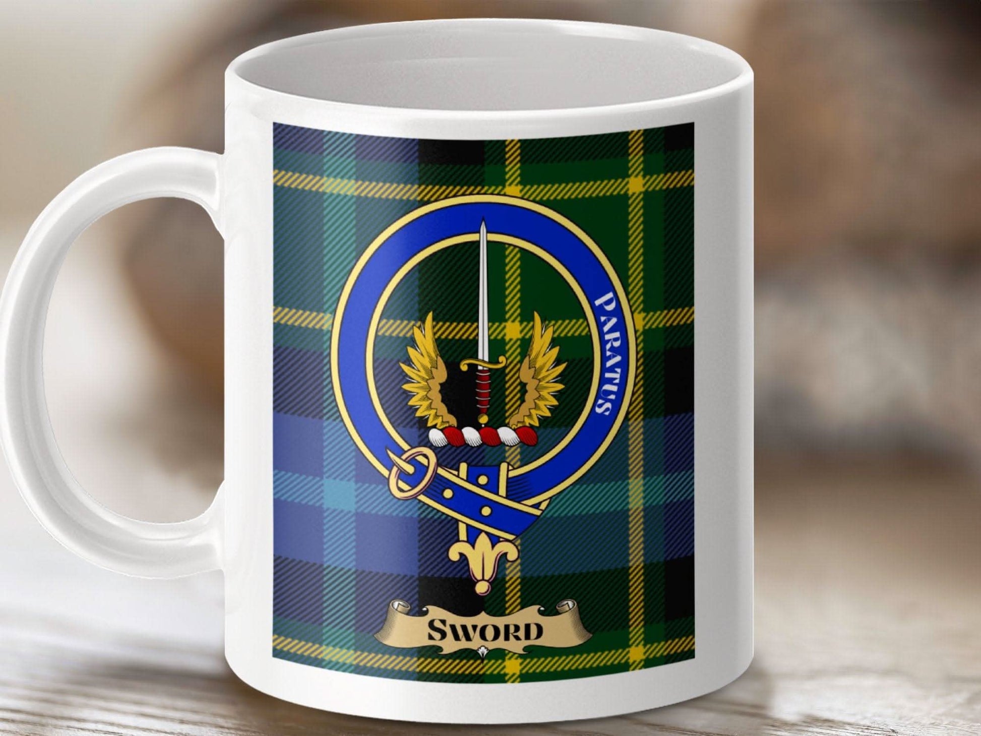 Tartan Scottish Clan Emblem Design Sword Mug product