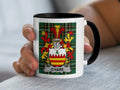 Mug with O'Hare family crest on tartan background.